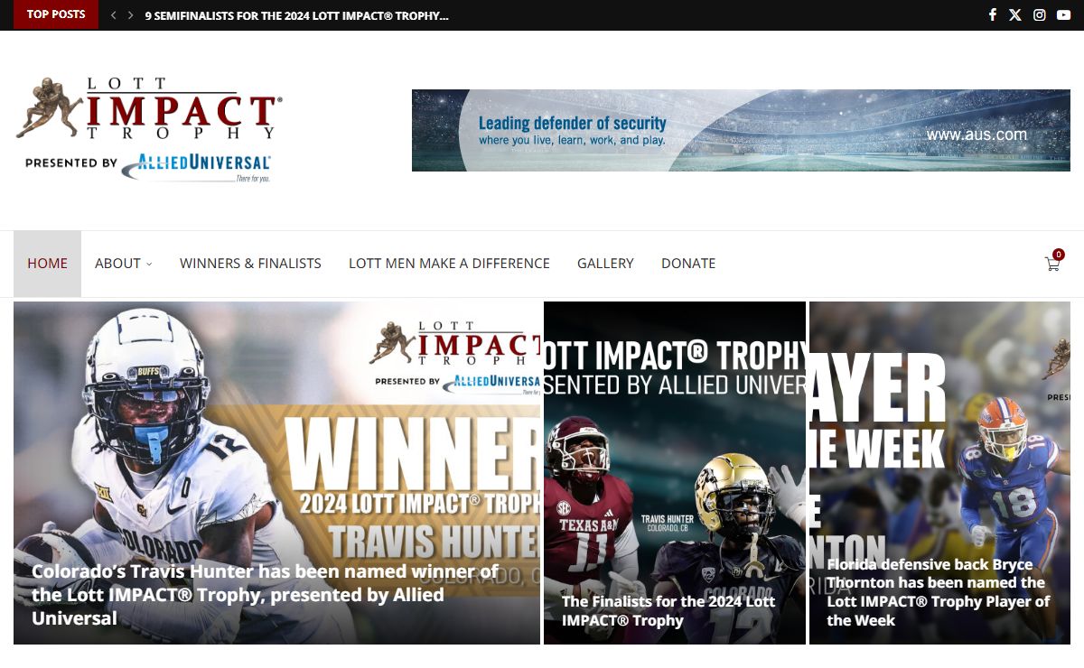 Lott IMPACT® Trophy - College Football's Defensive Best in Character and Performance