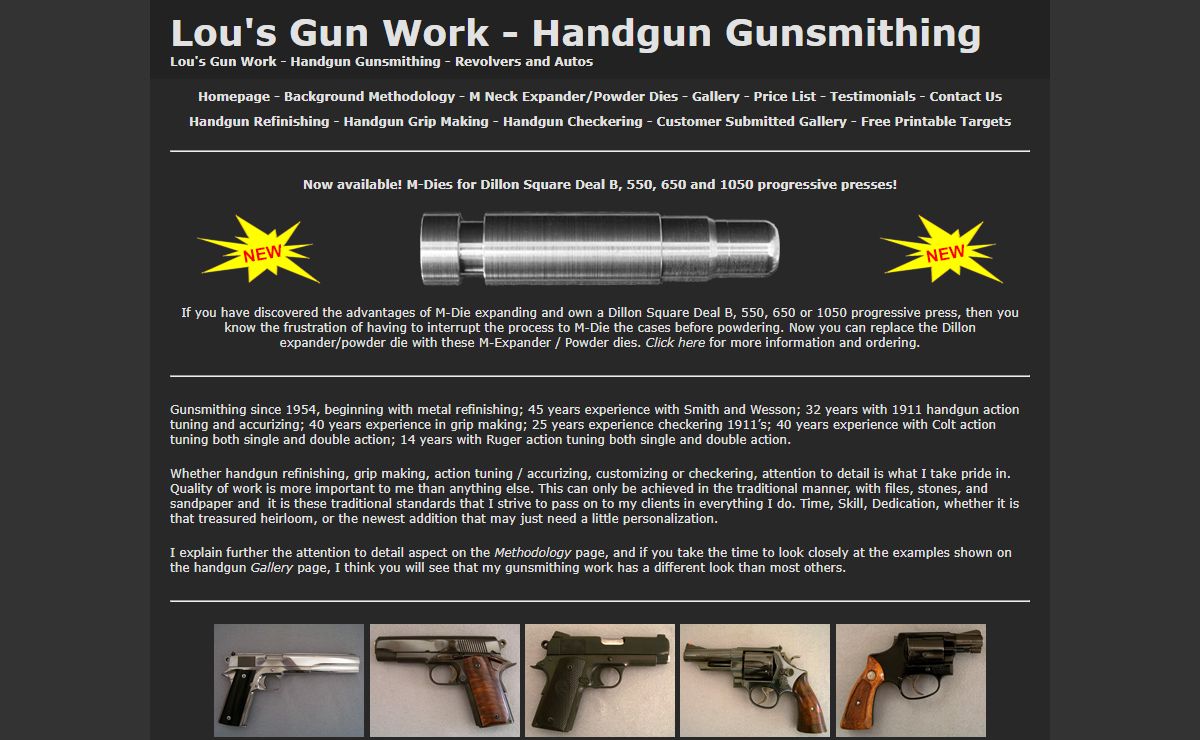 Lou’s Gun Work - Handgun Gunsmithing - Revolvers and Autos