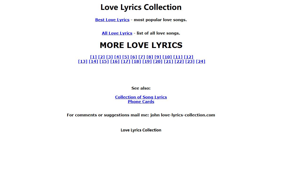 Love Lyrics Collection