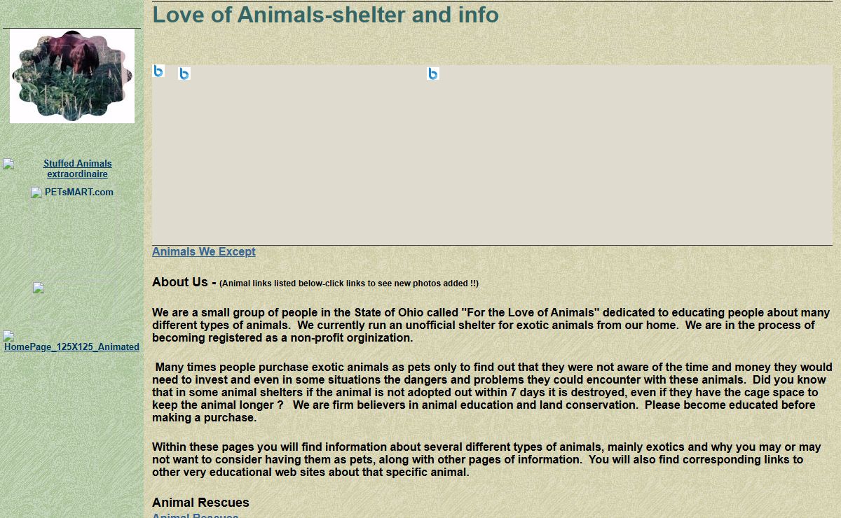 Love of Animalsshelter and info