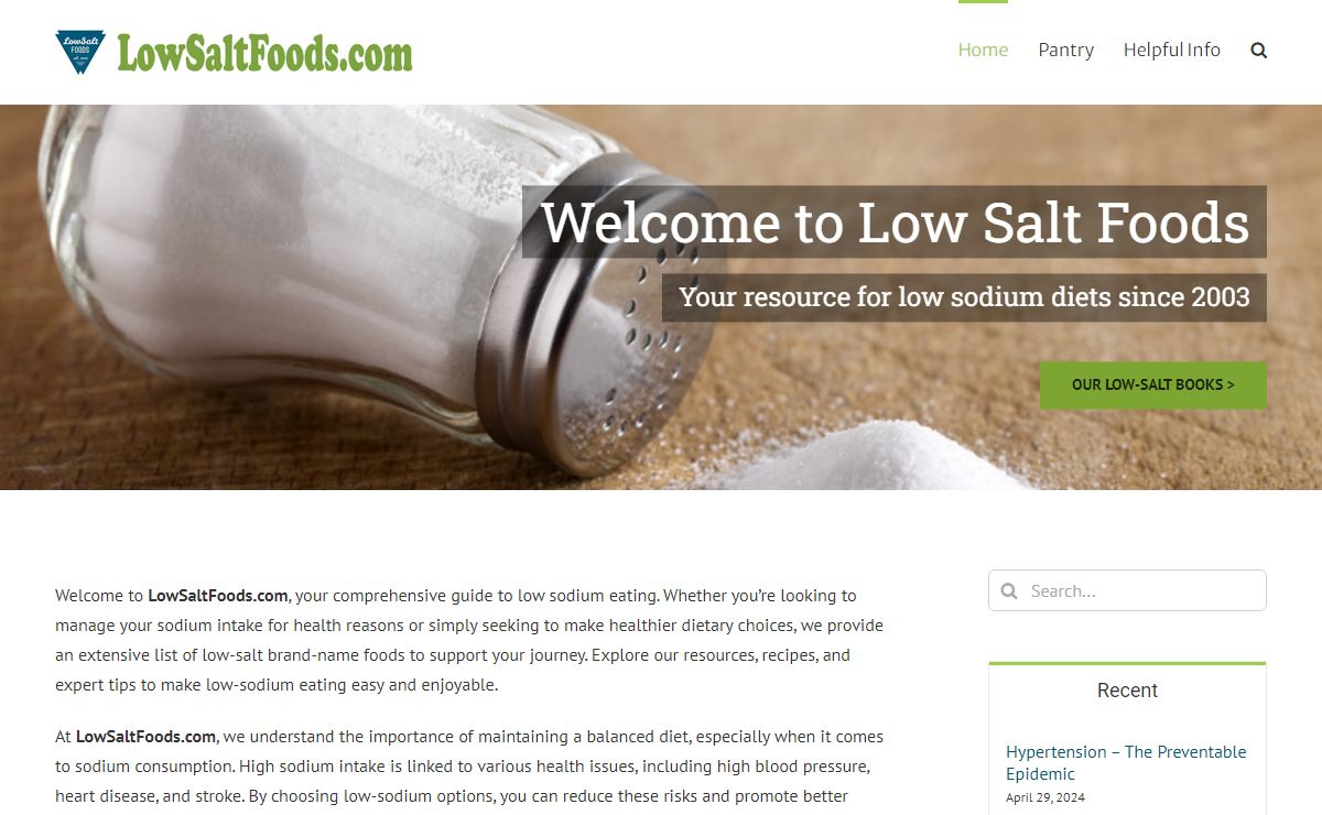 Home - LowSaltFoods.com