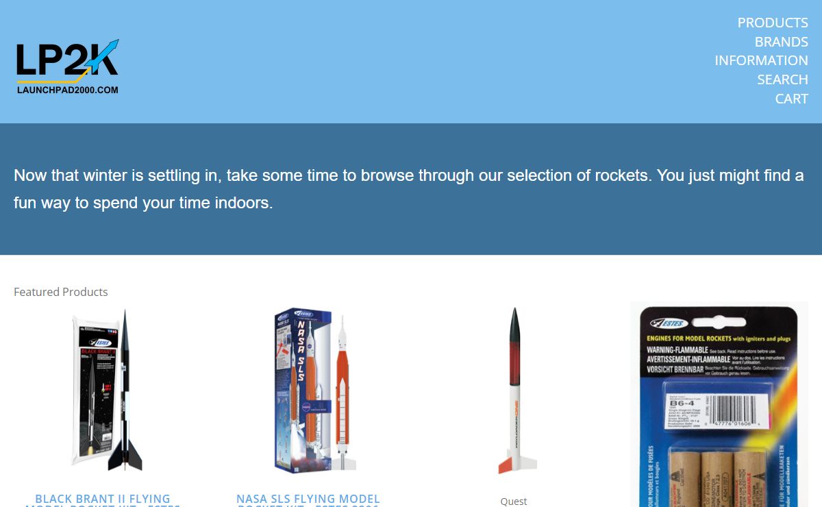 Launchpad2000: Estes Model Rockets &amp; Quest, Custom, and Estes model rockets, starter sets, Estes bulk rockets, Parts and Accessories for Estes rockets.