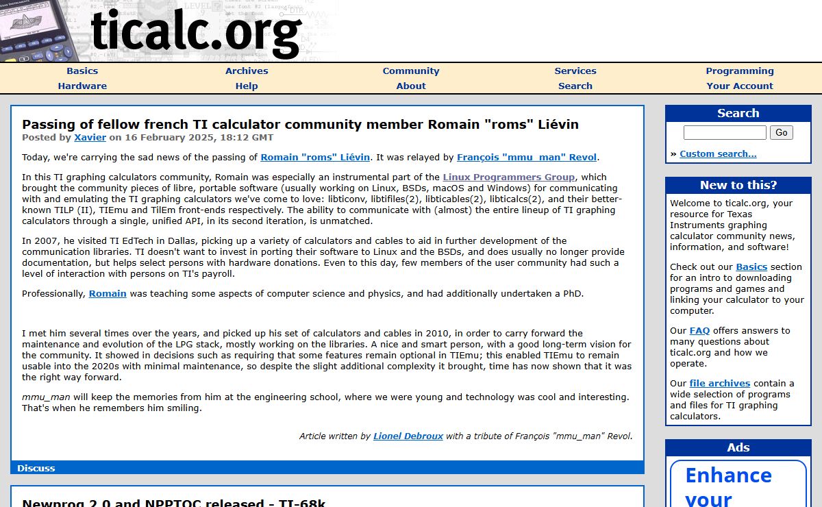 Welcome - ticalc.org
