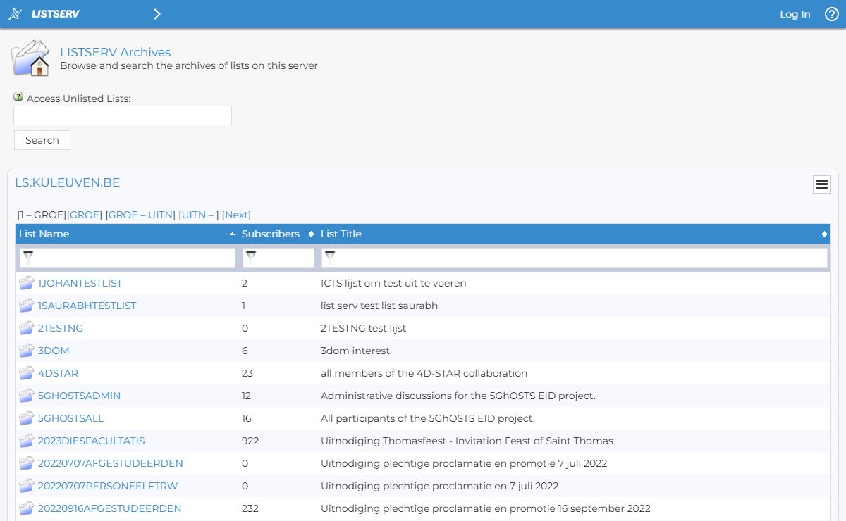 LISTSERV - LISTSERV Archives - LS.KULEUVEN.BE
