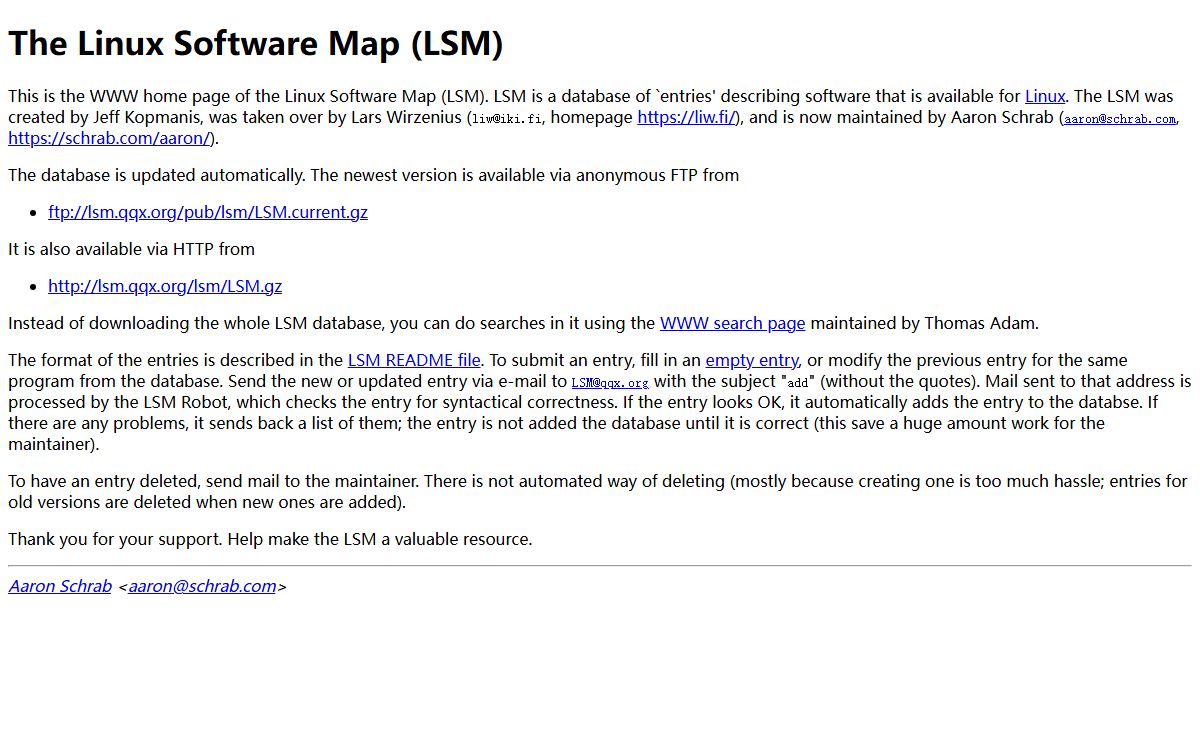 The Linux Software Map (LSM)