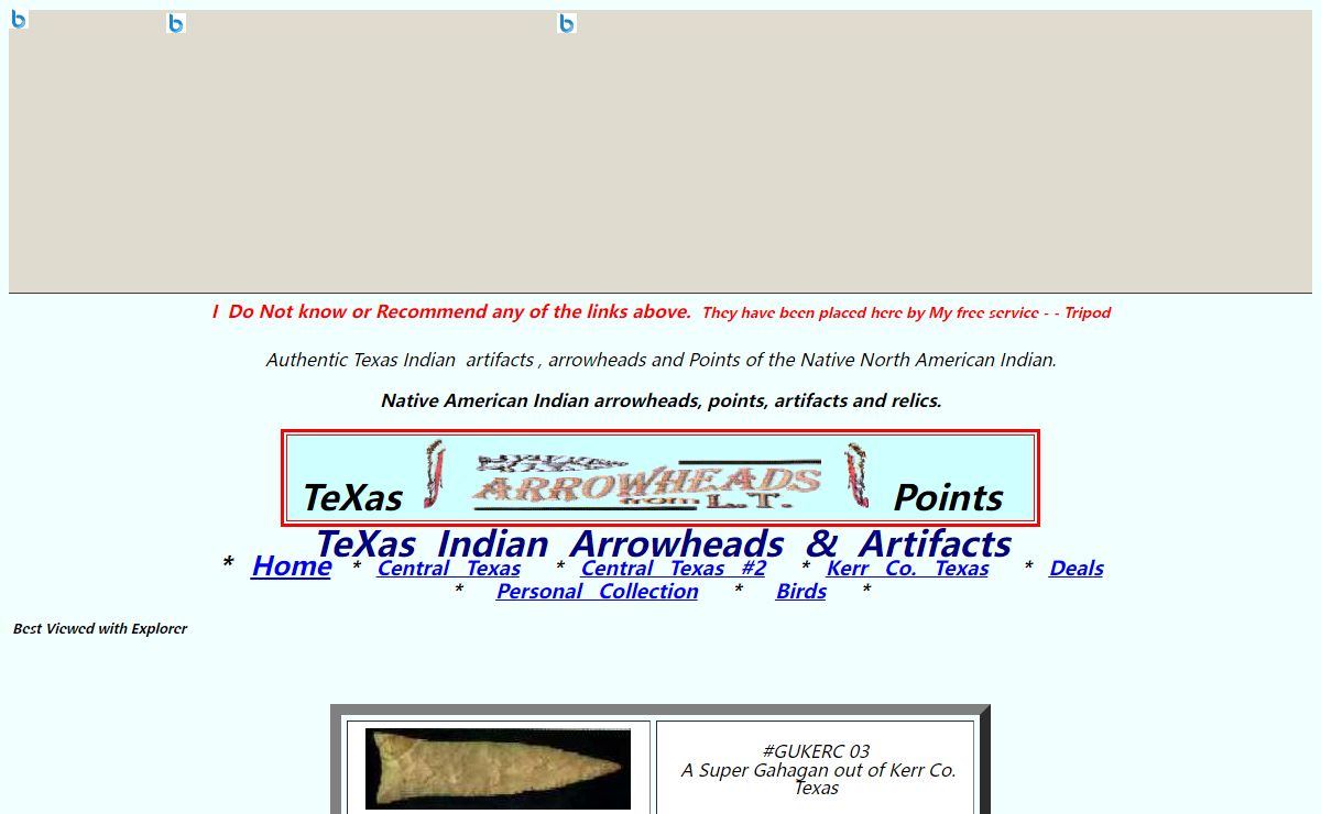 Authentic Indian Artifacts and Texas