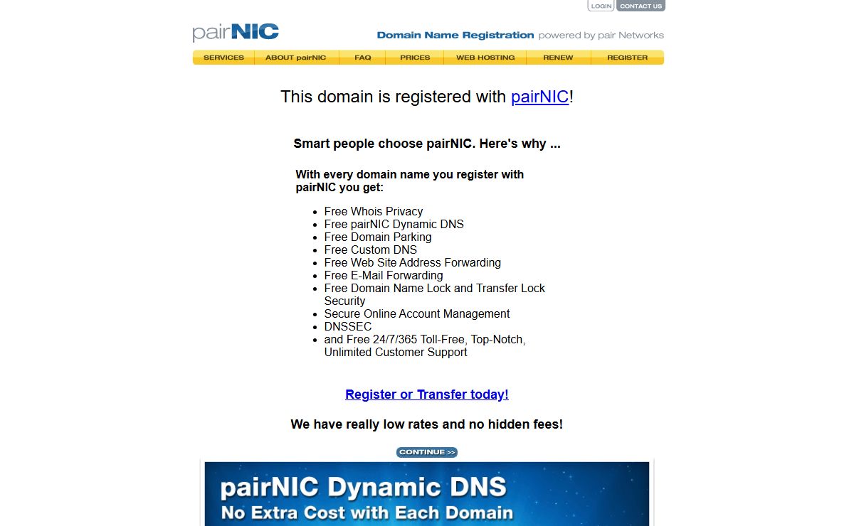 Registered with pairNIC.com