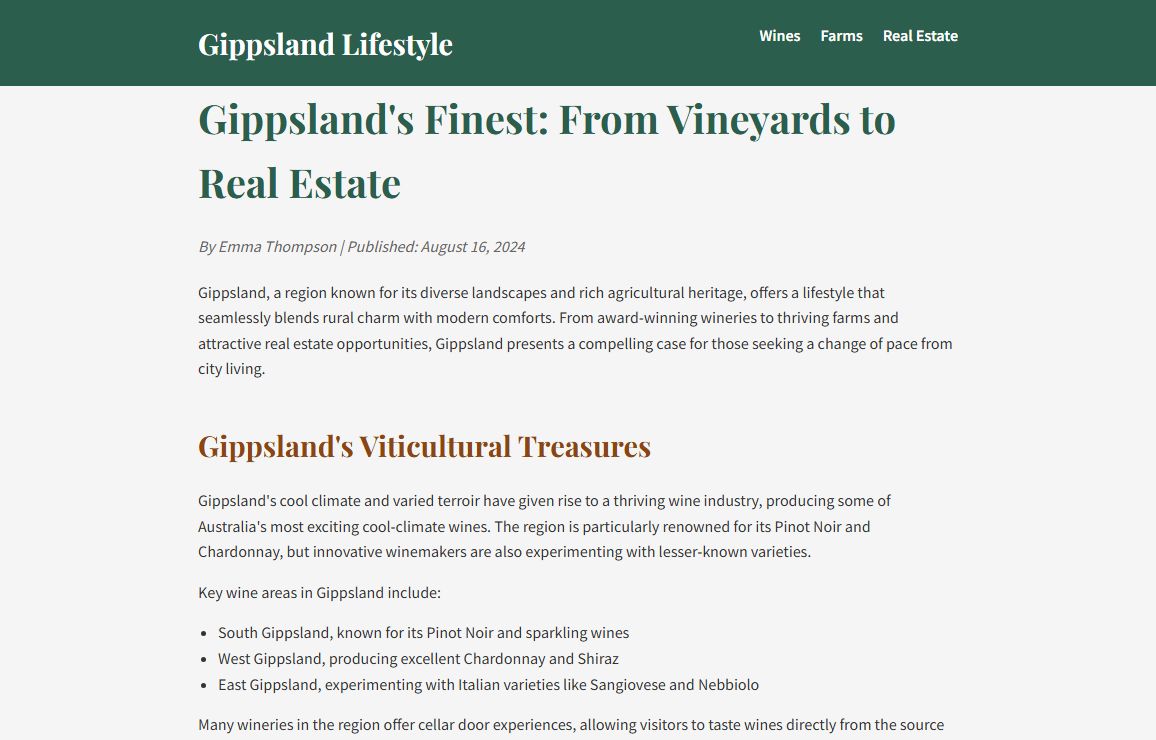 Gippsland's Finest: From Vineyards to Real Estate
