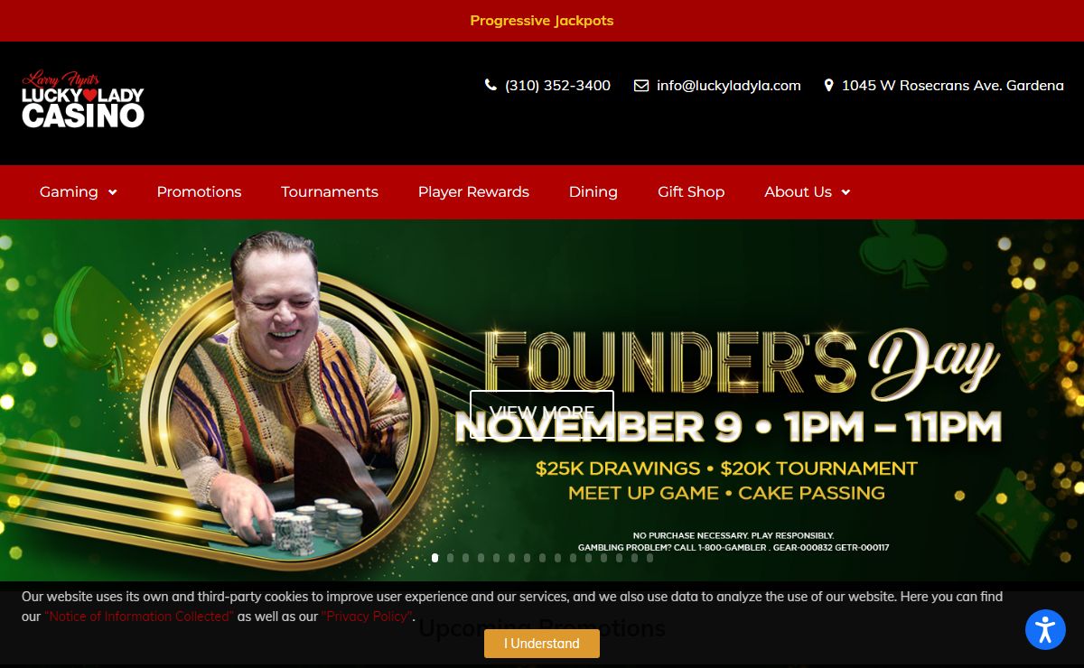 Larry Flynt's Lucky Lady Casino – in Gardena | Poker, Pai Gow, EZ Baccarat, Black Jack