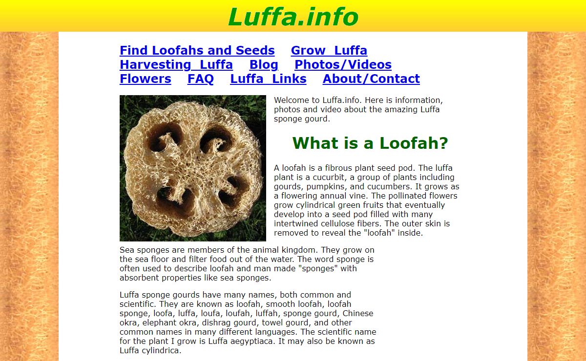 Luffa.info - Luffa/Loofah/Luffah/Loofa/Loufa/Luff Sponge Gourd Growing and Use Information