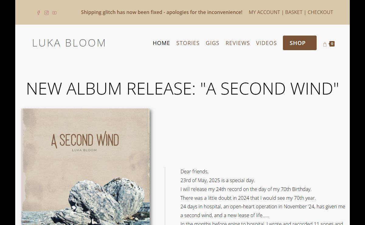 Luka Bloom - Albums, Videos, Live Gigs Tickets, Music CDs and more