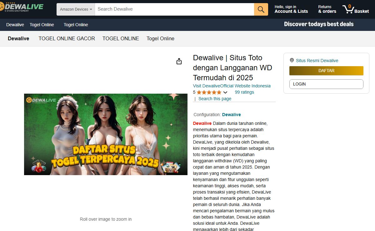 Dewalive | Situs Toto dengan Langganan WD Termudah di 2025