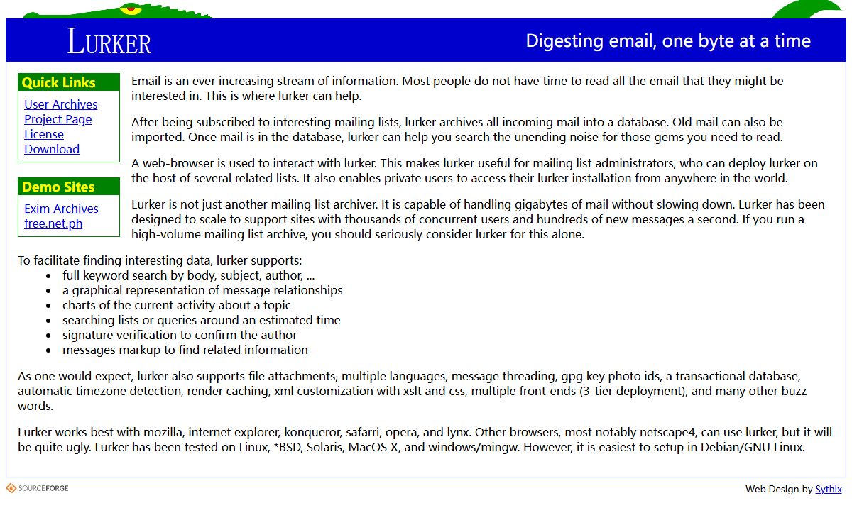 Lurker: the email archiver