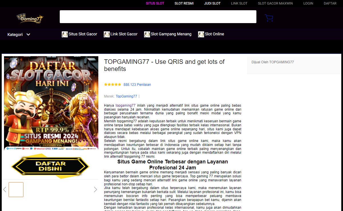 TOPGAMING77 - Use QRIS and get lots of benefits