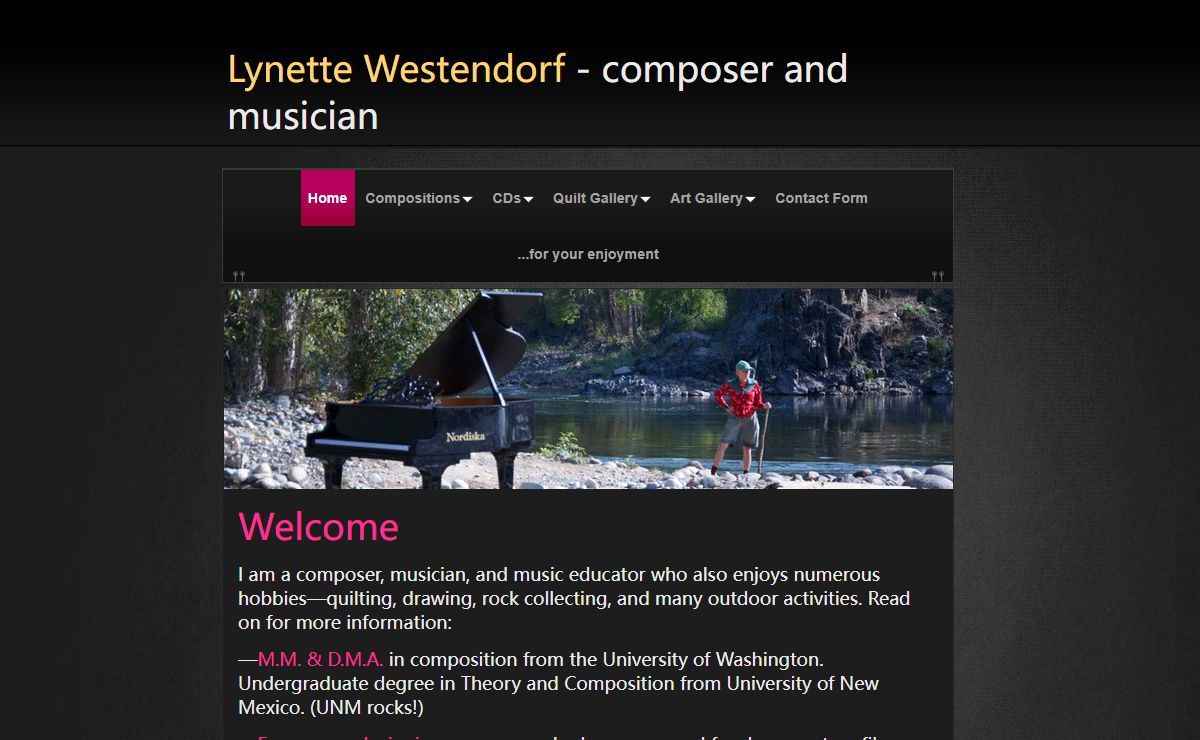 Home Page | Lynette Westendorf - composer and musician | Lynette Westendorf