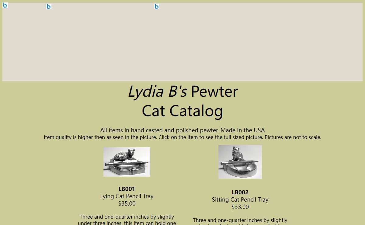 Lydia B's Pewter
