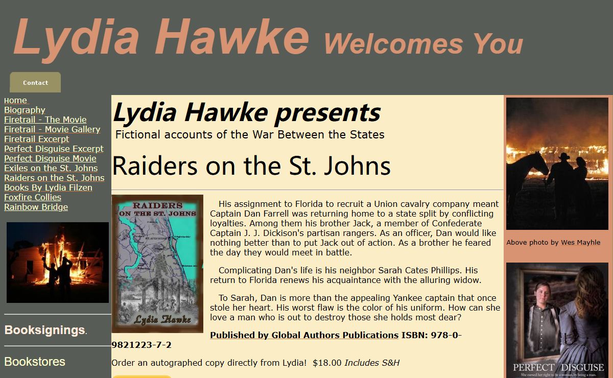 Welcome to Historical and Contemporary Author Lydia Hawke's Website!