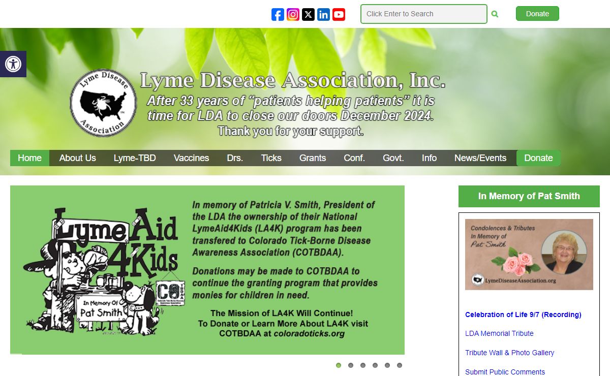 Lyme Disease Association, Inc. | A National Non-Profit 501c3