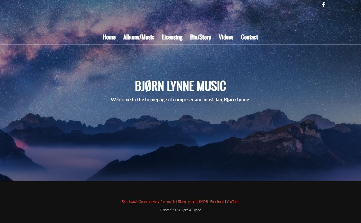 The official home page of musician Bjorn Lynne