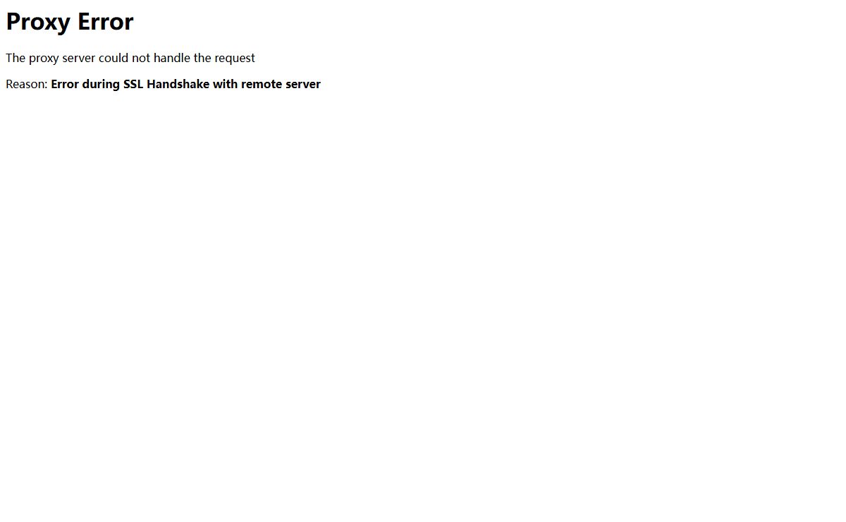 500 Proxy Error
