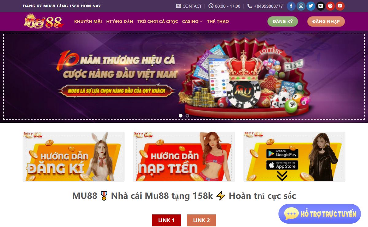 MU88 🎖️ Nhà cái Mu88 tặng 158k ⚡ Hoàn trả cực sốc