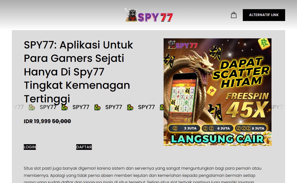 SPY77: Aplikasi Untuk Para Gamers Sejati Hanya Di Spy77 Tingkat Kemenagan Tertinggi