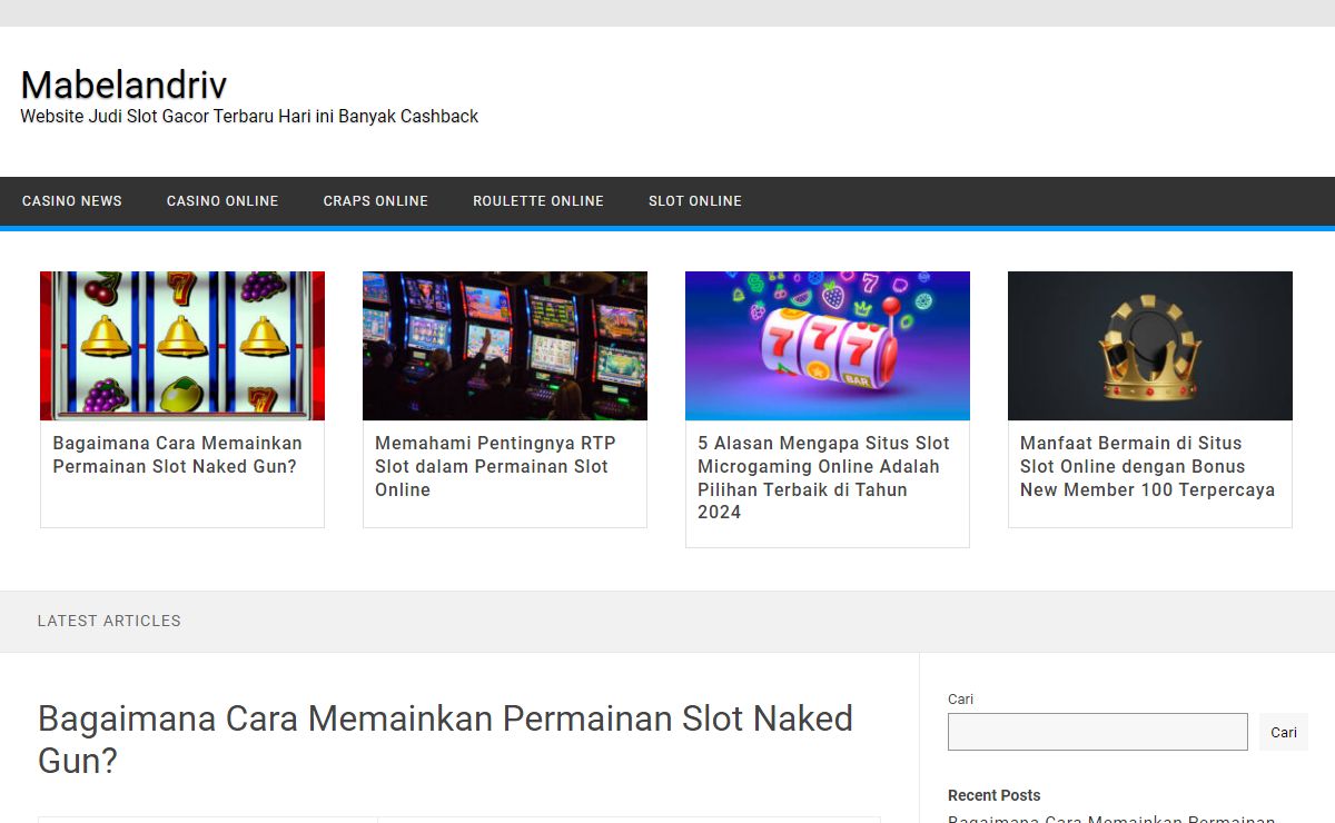 Mabelandriv - Website Judi Slot Gacor Terbaru Hari ini Banyak Cashback