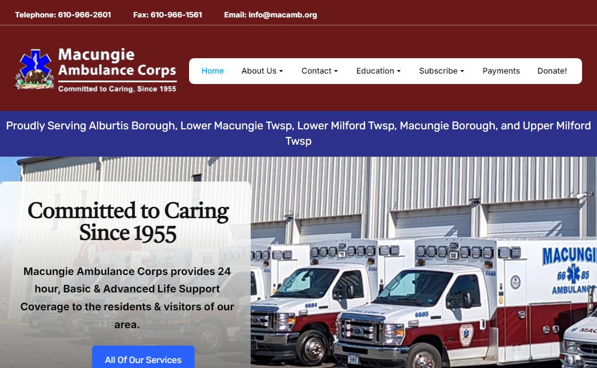 Macungie Ambulance Corp – 24 Hour Support – Committed to Caring Since 1955