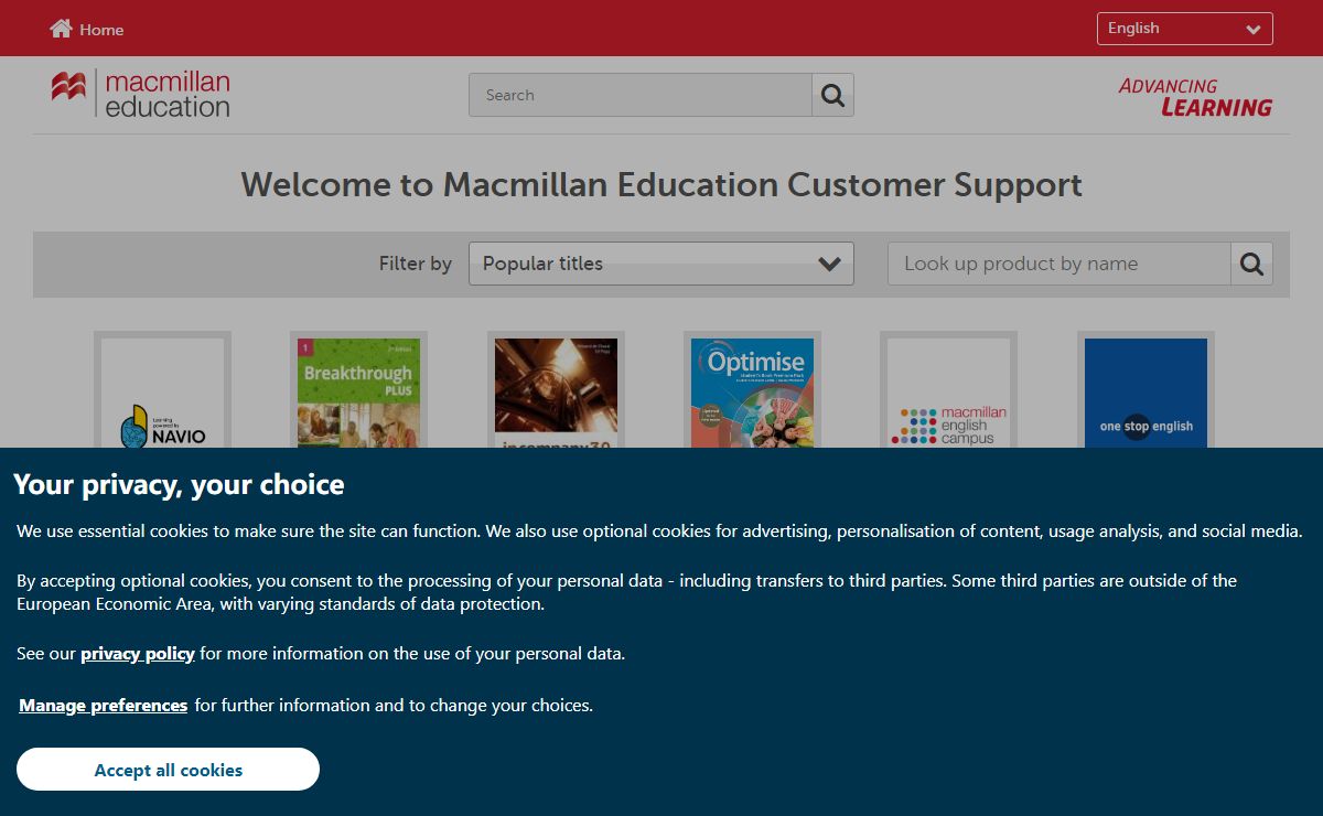 Welcome to Macmillan Education Customer Support