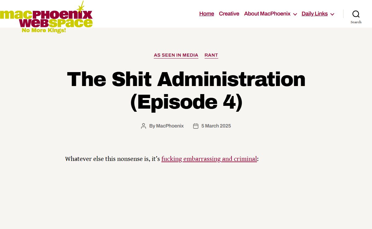 MacPhoenix: WebSpace – No More Kings!