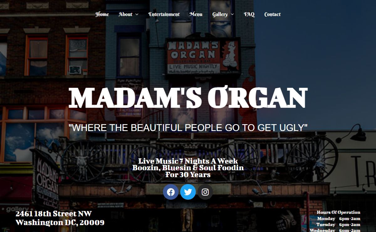 Madams Organ – Where The Beautiful People Go To Get Ugly