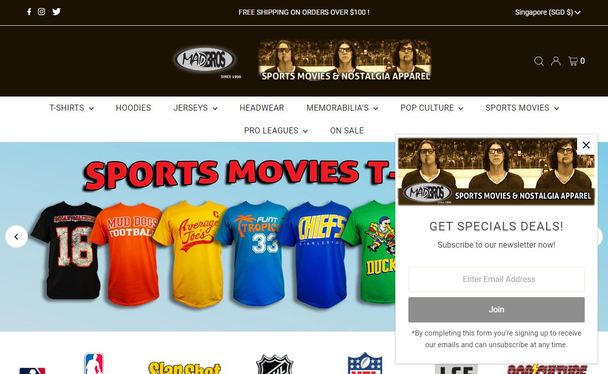 SlapShot movie Charlestown Chiefs Hanson Brothers & Pop Culture Shop – MadBrothers.com