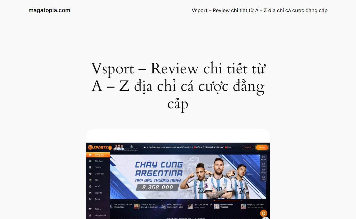 Vsport - Review chi tiết từ A - Z địa chỉ cá cược đẳng cấp - magatopia.com