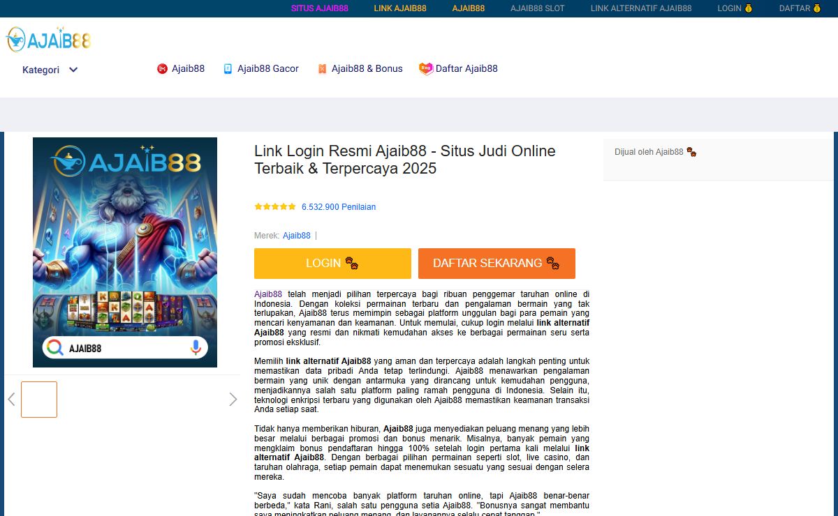 Link Login Resmi Ajaib88 - Situs Judi Online Terbaik & Terpercaya 2025