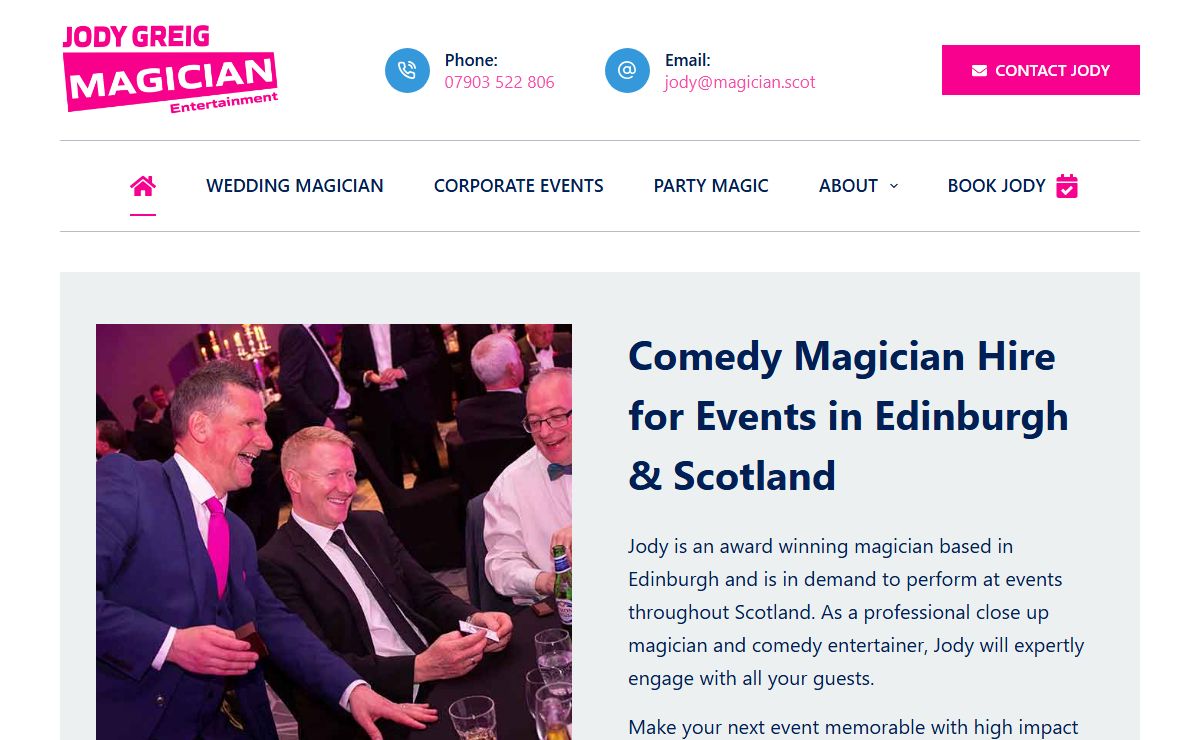 Comedy Magician Edinburgh | Jody Greig Magician Hire Scotland