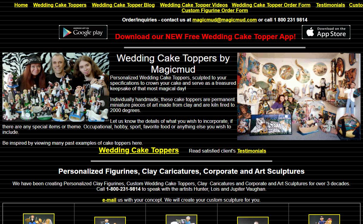 Custom Wedding Cake Toppers, Personalized Figurines, Clay Caricatures and Sculptures