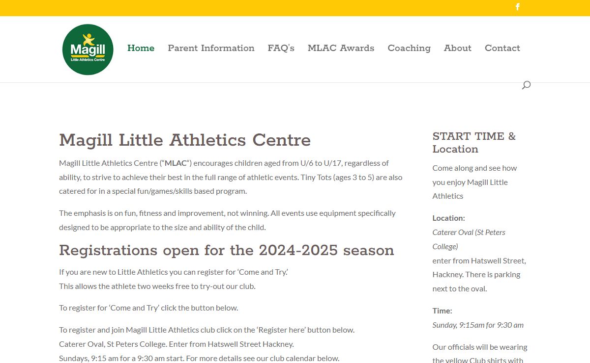 Magill Little Athletics Centre | Site description