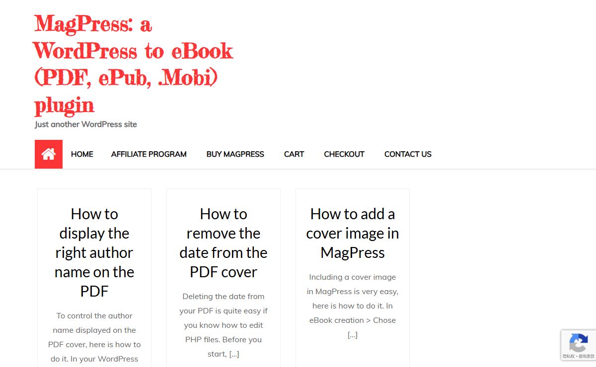 MagPress: a WordPress to eBook (PDF, ePub, .Mobi) plugin – Just another WordPress site