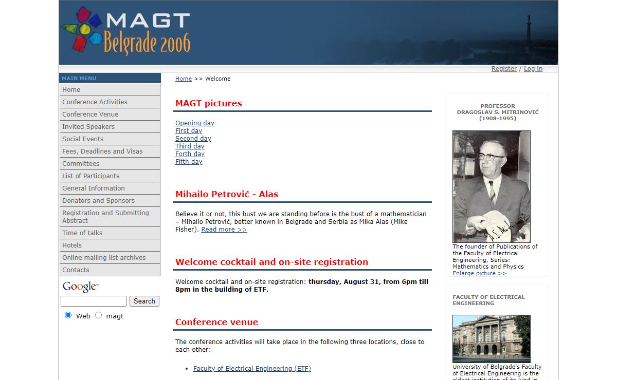 International Mathematical Conference, Belgrade, Serbia, 1-4 September 2006