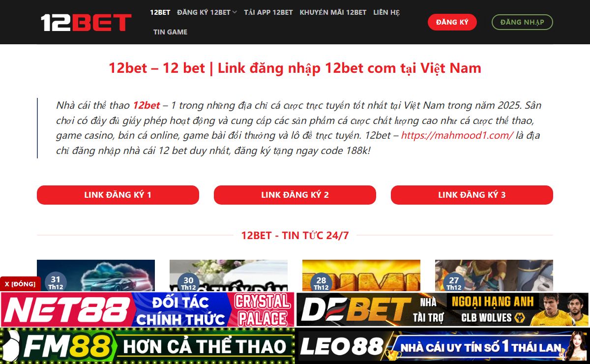 12bet | Link nhà cái 12bet mobile desktop chính thức