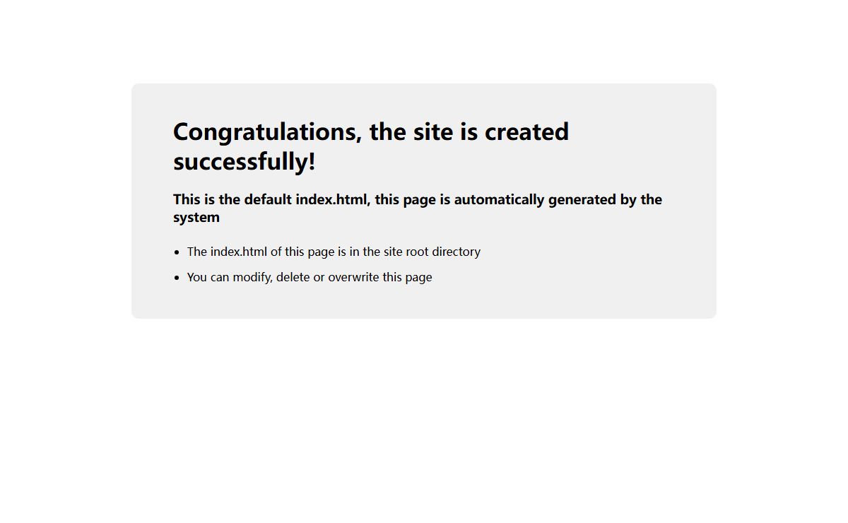 Site is created successfully!