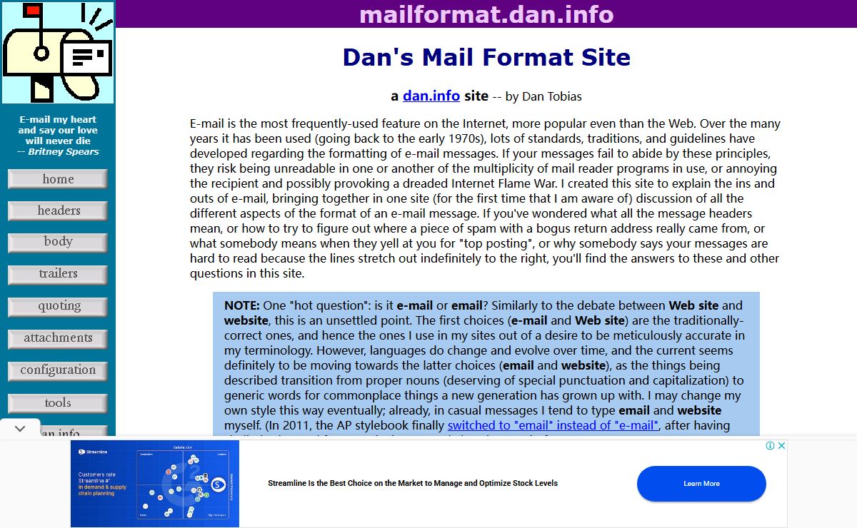 Dan's Mail Format Site