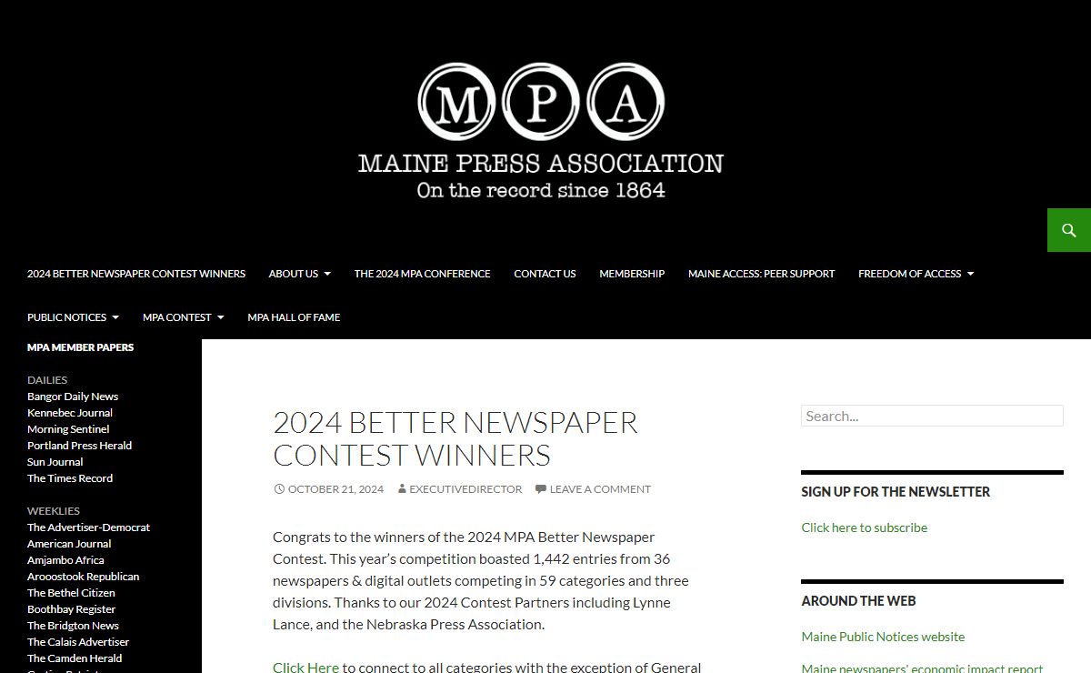 Maine Press Association | On the Record since 1864