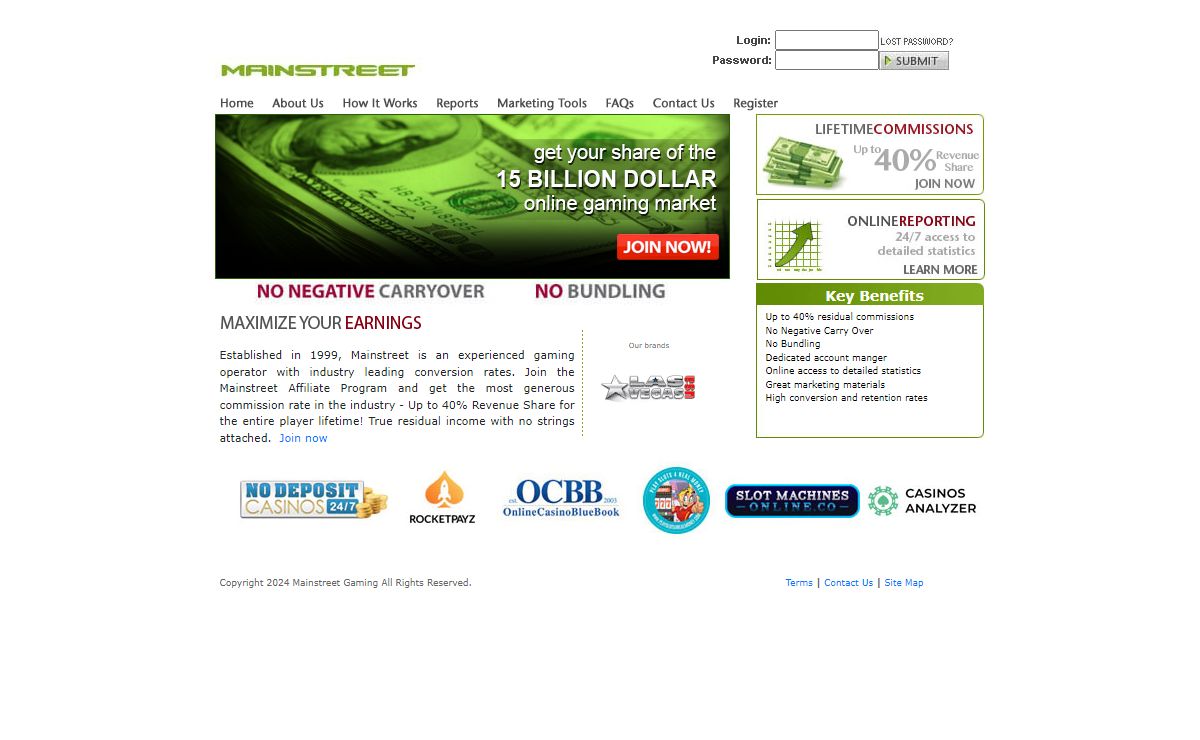 Mainstreet Online Casino Affiliate Program