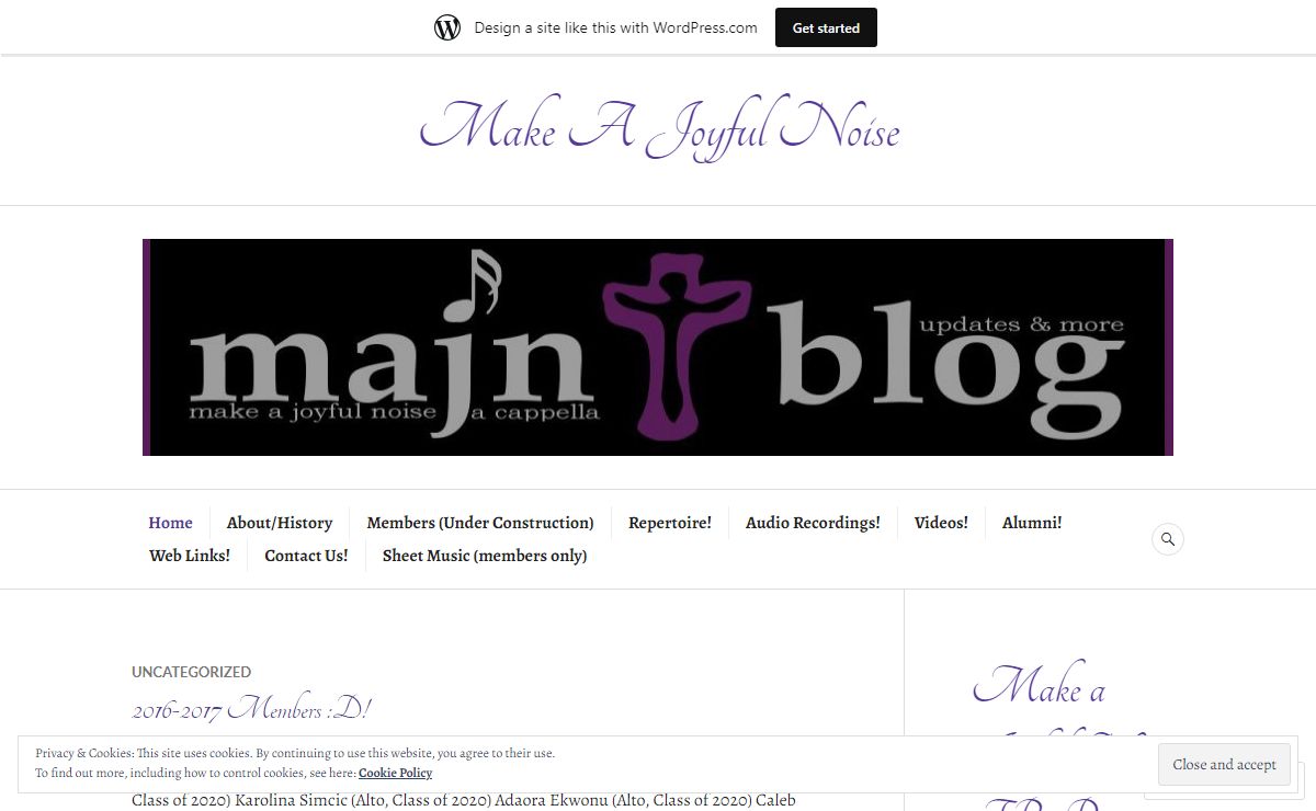 Make A Joyful Noise – The official blog of UChicago's premier co-ed Christian a cappella group