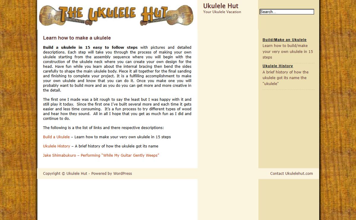 The Ukulele Hut | Build a Ukulele, Make a Ukulele, to Play it