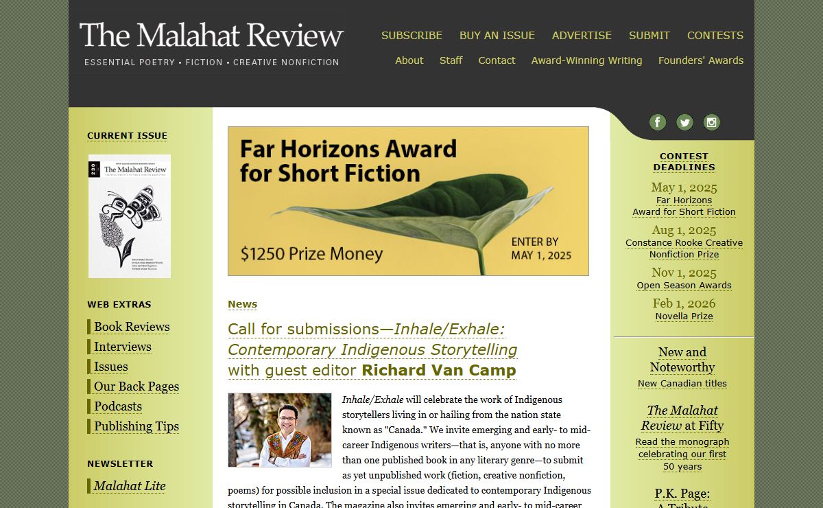 The Malahat Review | Poetry, Fiction, and Creative Nonfiction