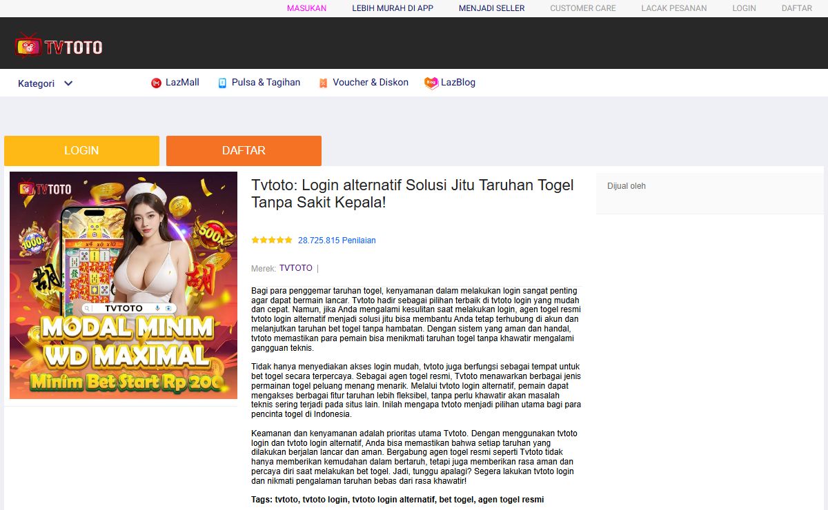 Tvtoto: Login alternatif Solusi Jitu Taruhan Togel Tanpa Sakit Kepala!