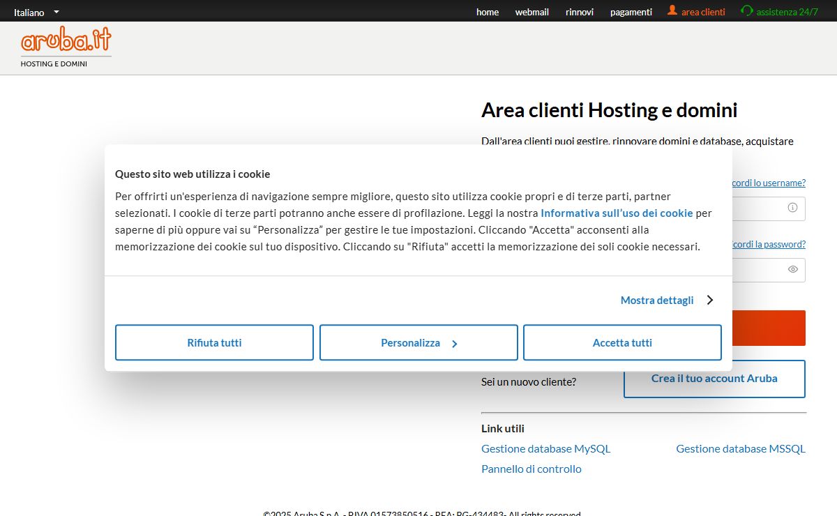 Servizio Hosting - Aruba.it