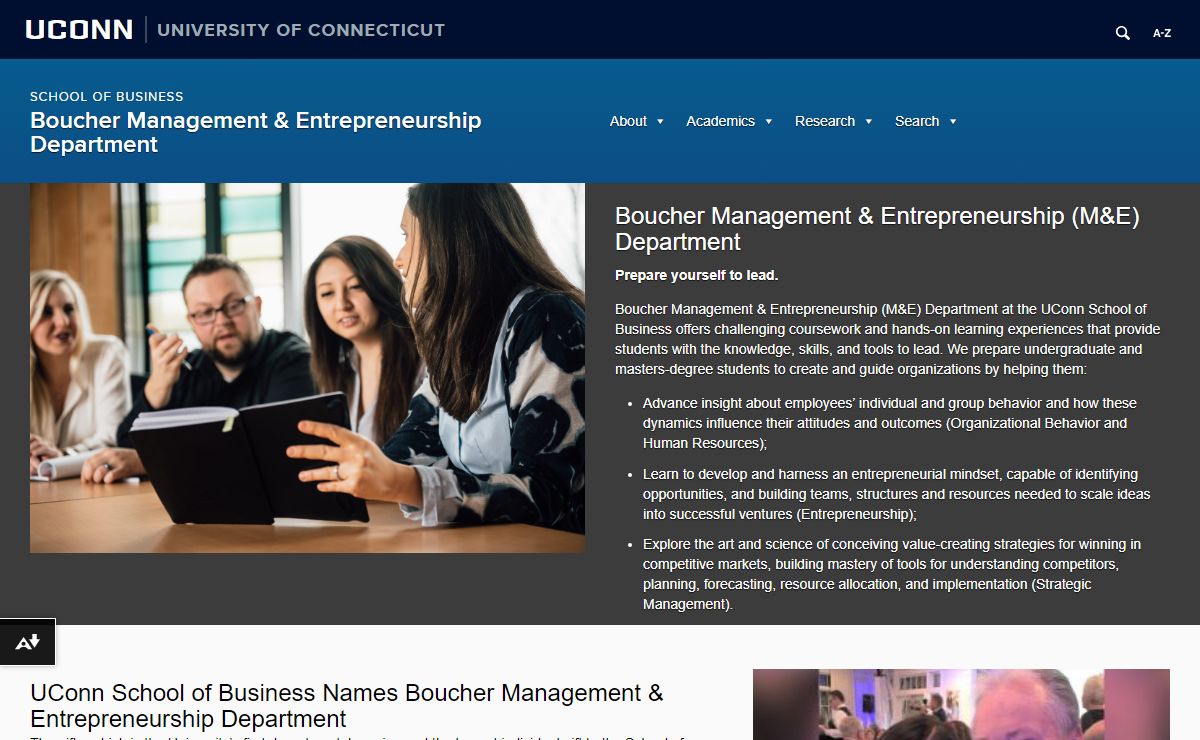 Management & Entrepreneurship Department | UConn School of Business